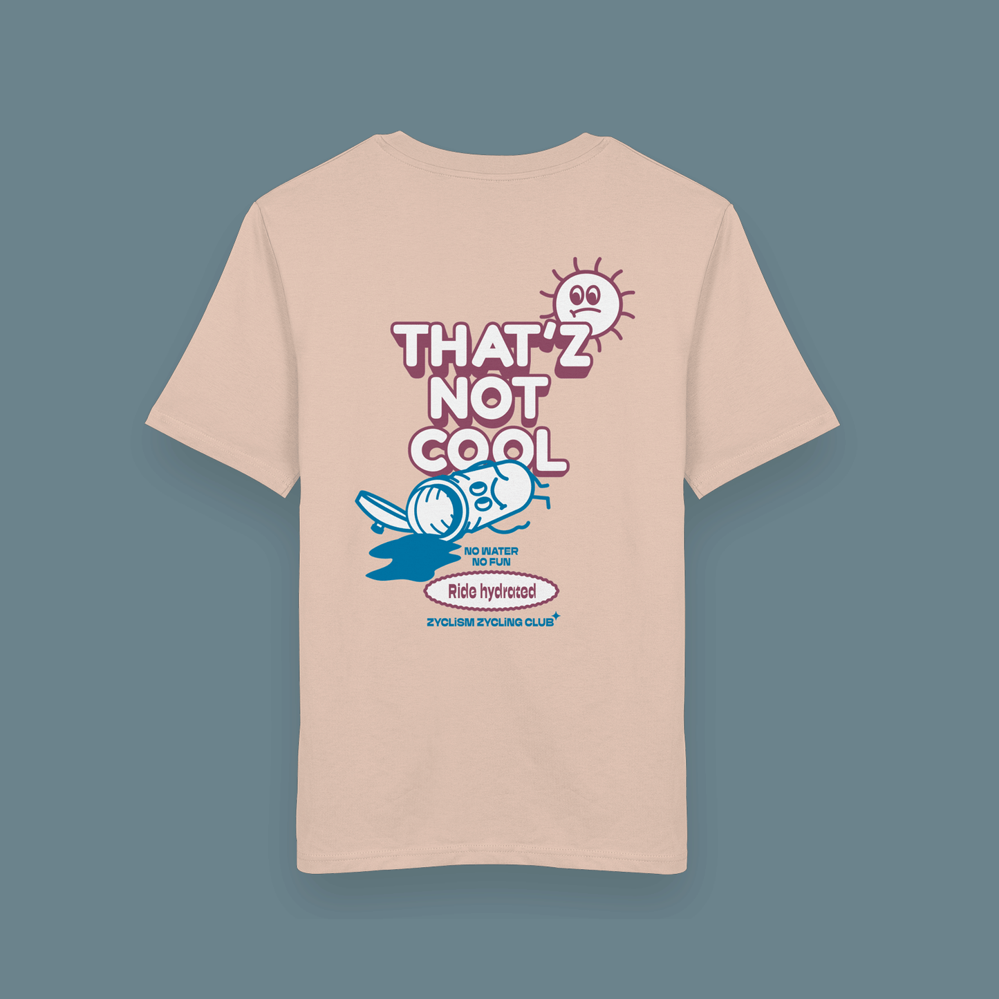 T-Shirt | Ride hydrated | Peche - ZYCLiSM Hamburg