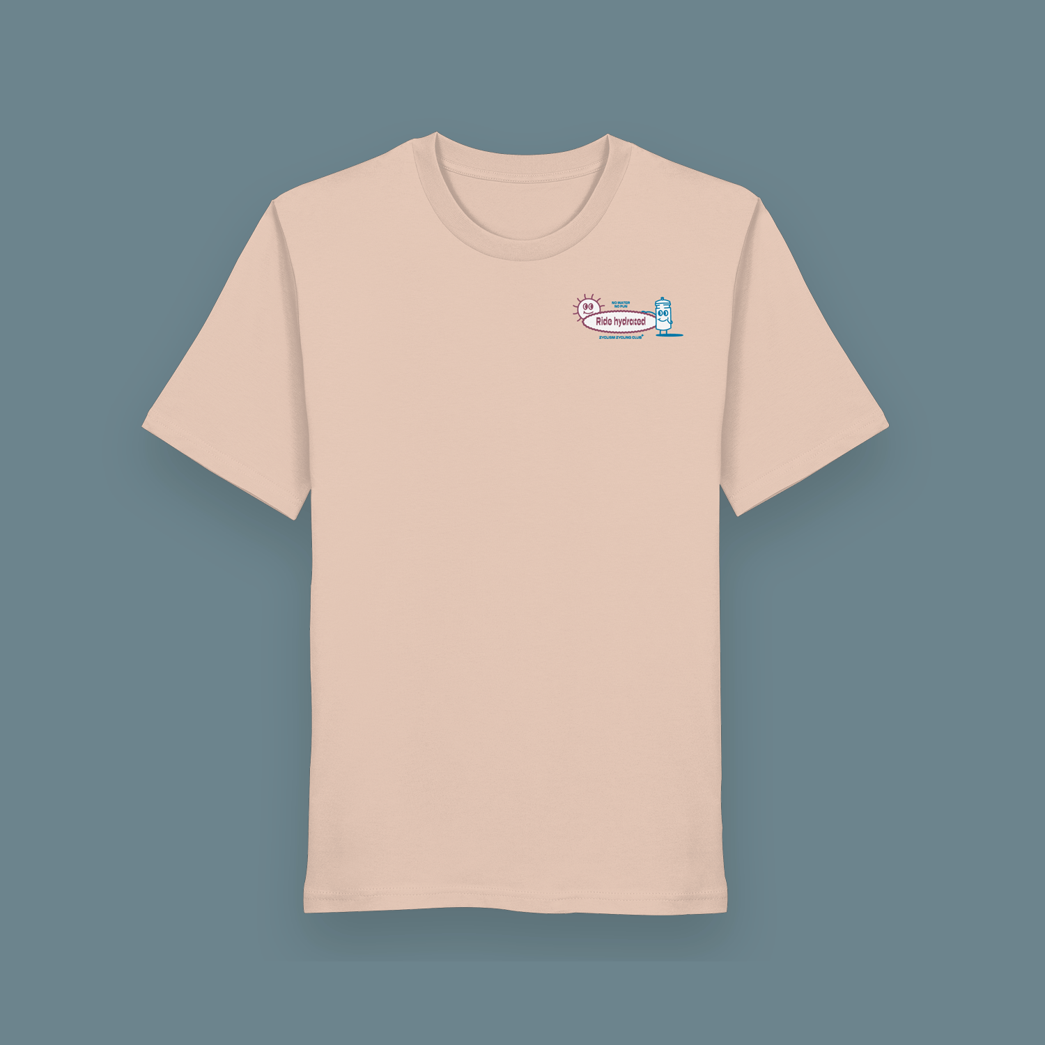 T-Shirt | Ride hydrated | Peche - ZYCLiSM Hamburg
